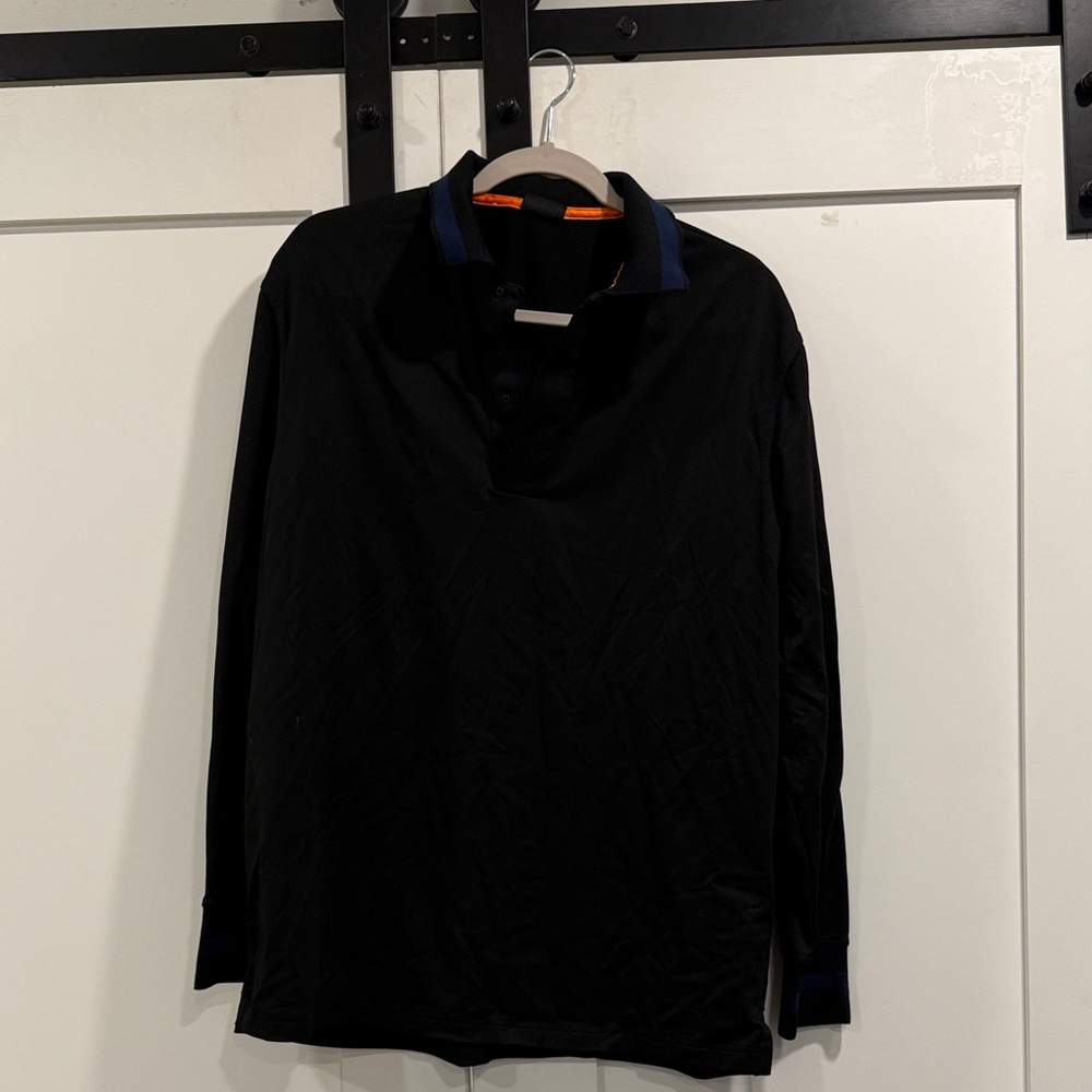 PXG Black Polo Shirt with Blue Accents